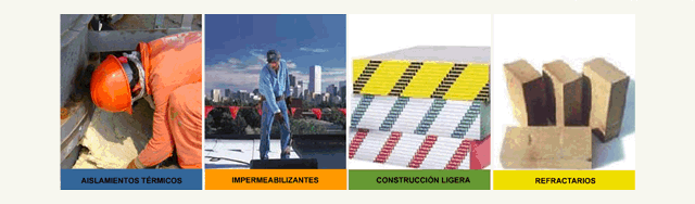 aislamientos, impermeabilizantes, construccion ligera, refactarios