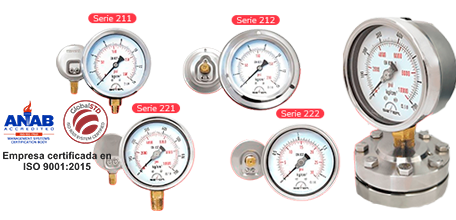 Manómetros de muelle tubular seter 