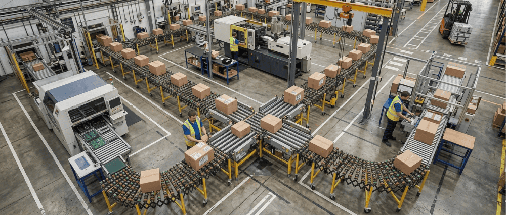 Líneas de producción que se adaptan: el valor de los transportadores tipo acordeón con ruedas