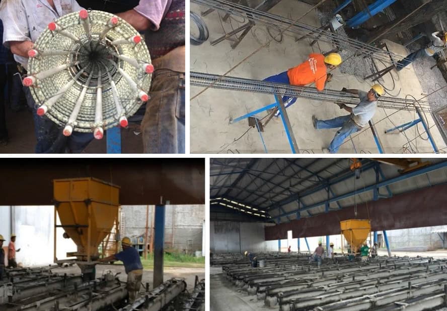 Postes de concreto armados con refuerzo de fibra de vidrio para evitar la corrosión