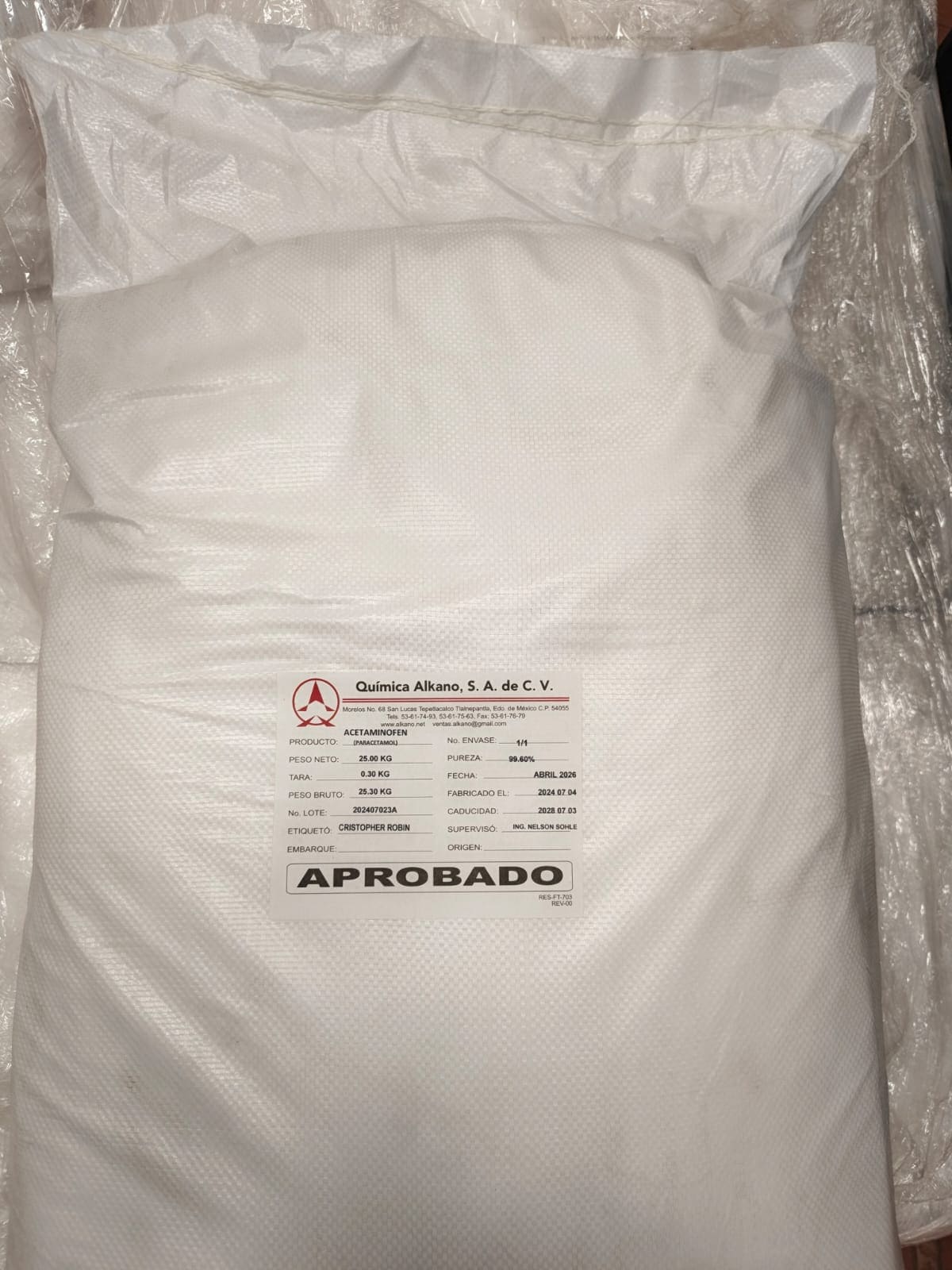 Paracetamol en Polvo