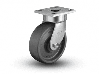 Rodaja de alto impacto fabricada con placa de acero con tratamiento térmico para mayor dureza. Disponible con toda la gama de ruedas. Ideal para los usos más exigentes.