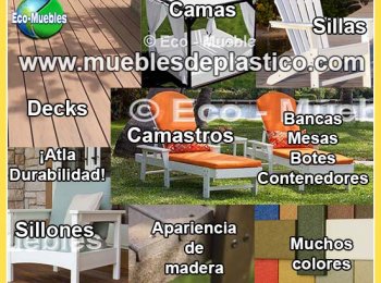 camas, camastros, bancas, mesas, sillas, sillones, salas, botes, contenedores, deck de piso, depósitos, mobiliario especial y más
