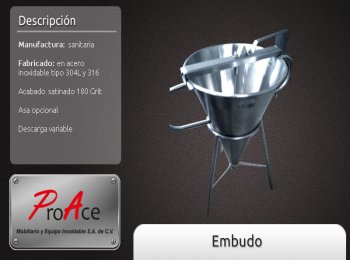 EMBUDOS DE ACERO INOXIDABLE