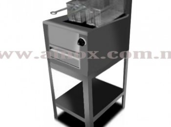 Freidora Doble Con Termostato Y Base En Acero Inox