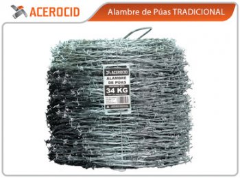 Alambre de puas galvanizado comercial - Acerocid / Mallacid