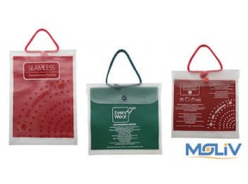 Bolsa de vinil con macramé