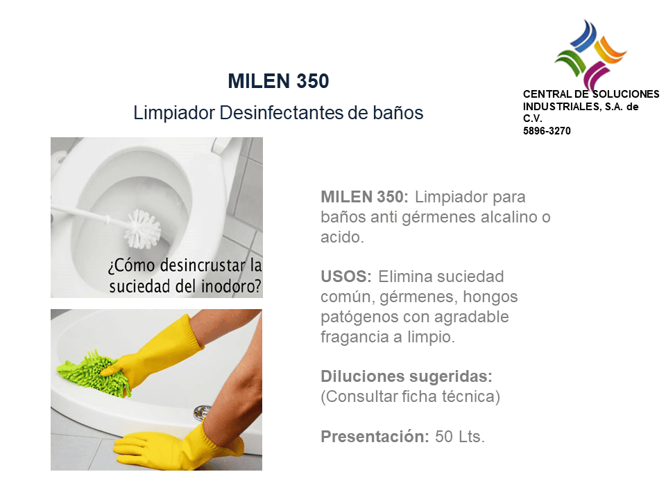 Milen 350 limpiador germicida y desodorante para baños