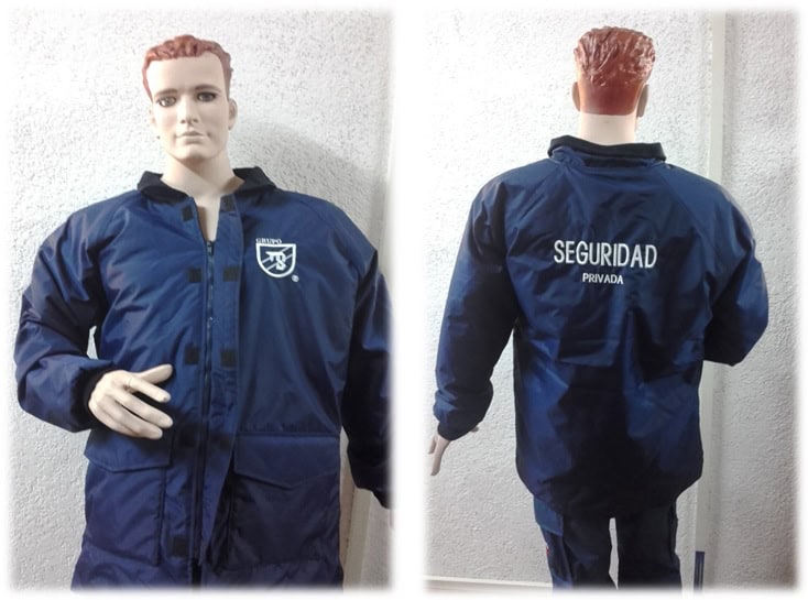 Chamarras para guardias de seguridad: Tela Nylon Repelente Tiburon forro polar o capitoneado