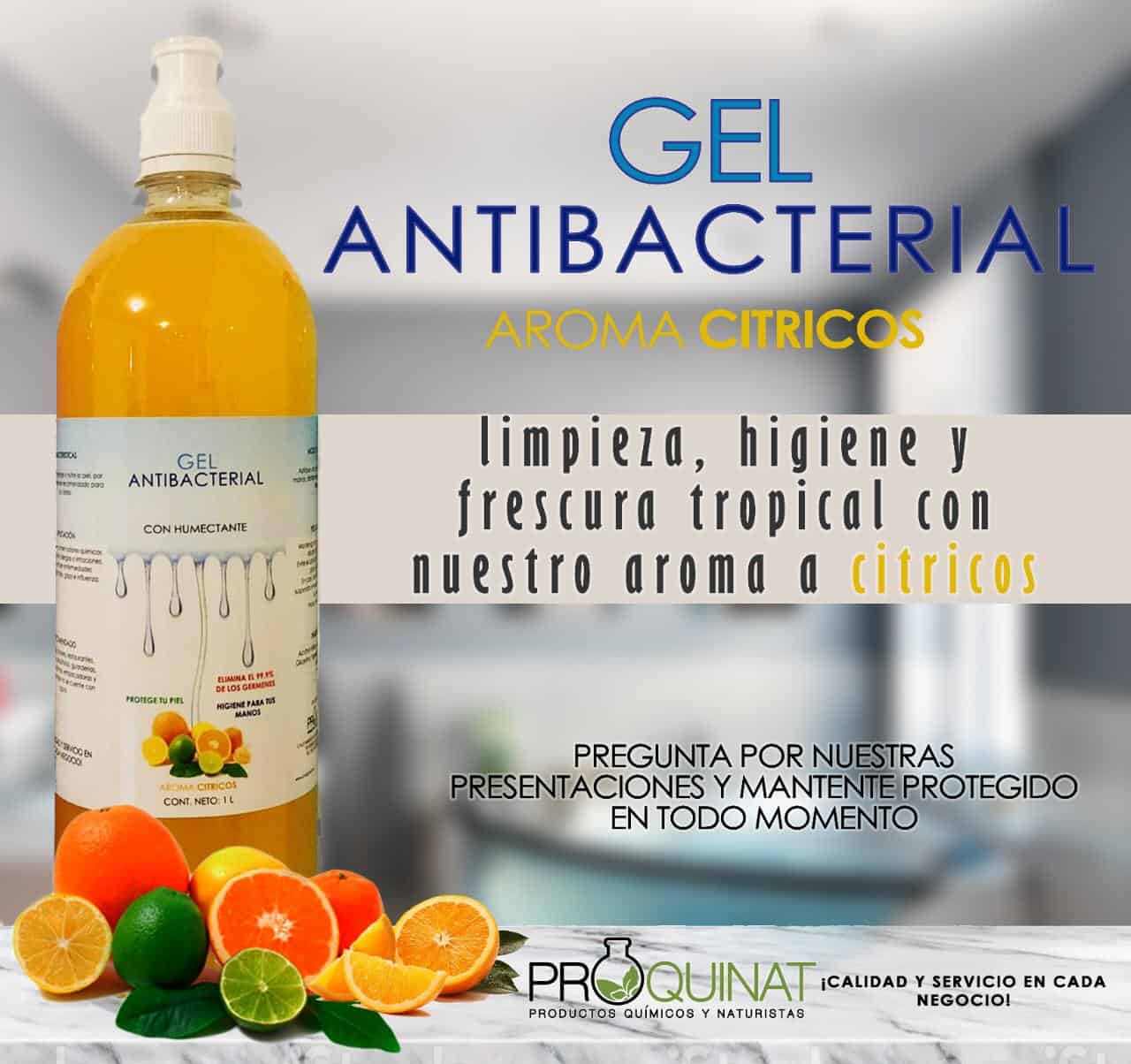 Gel antibacterial de citricos  - Productos Químicos y Naturistas PROQUINAT