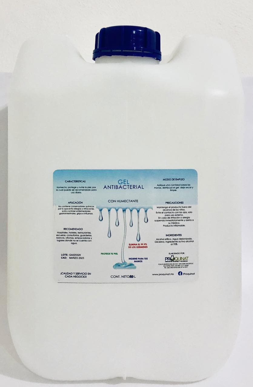 Gel antibacterial de amplio espectro - Productos Químicos y Naturistas PROQUINAT