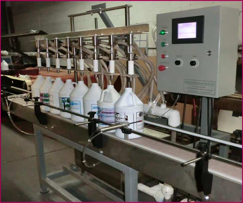 Llenadora automatica de 6 valvulas. Disponible hasta 12 valvulas de llenado.