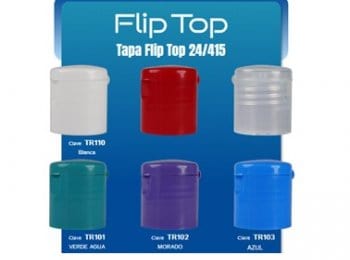 Tapas fliptop para cosméticos