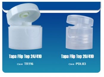 Tapas fliptop para cosméticos