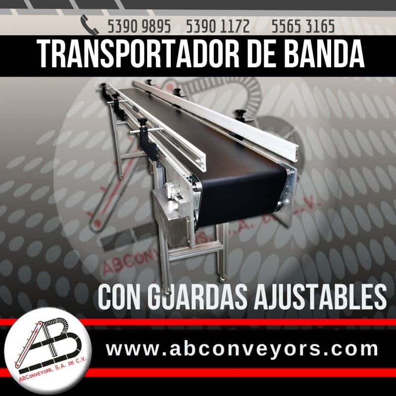 Transportador con guardas laterales.
