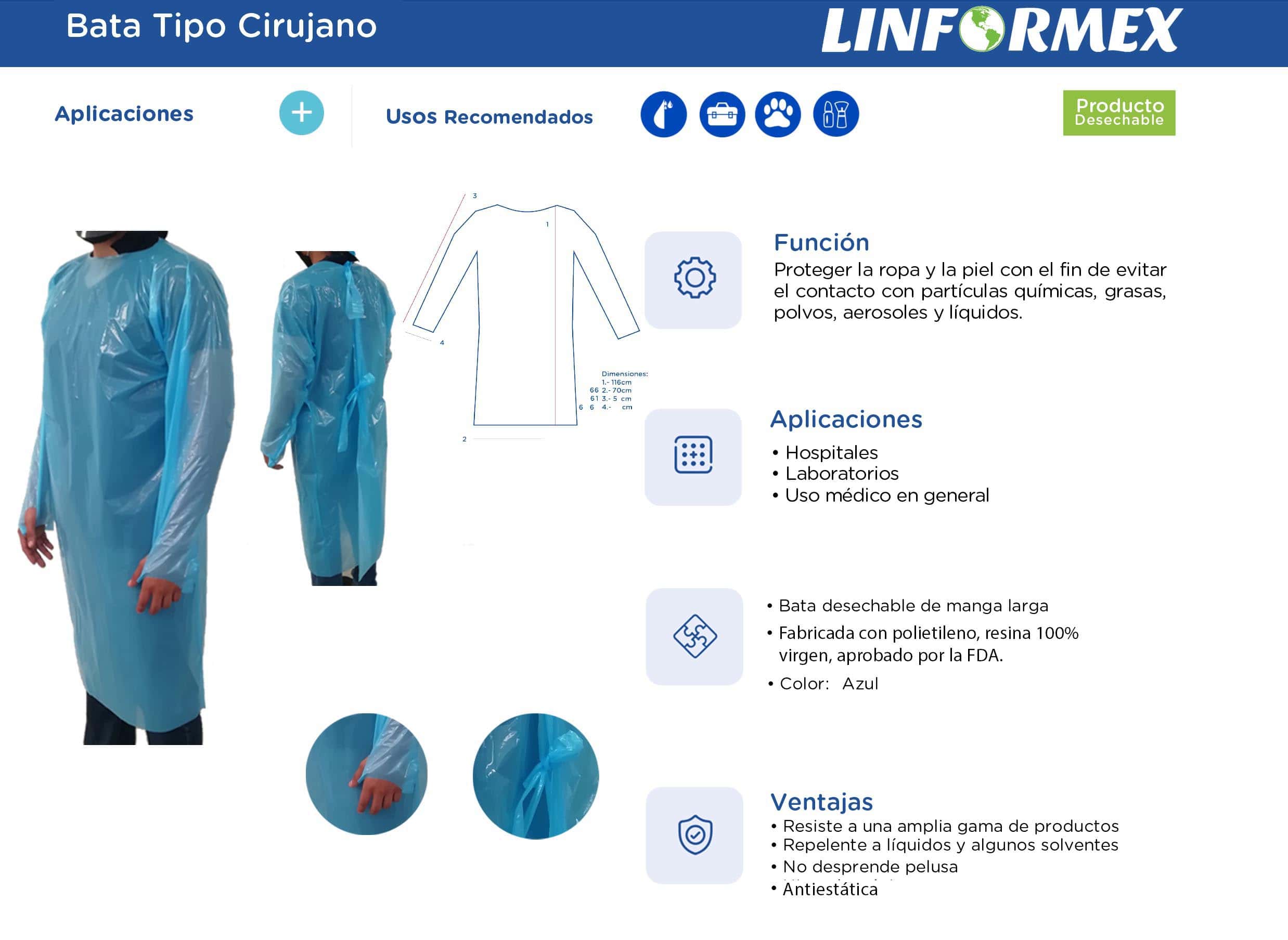 Batas desechables - Linformex