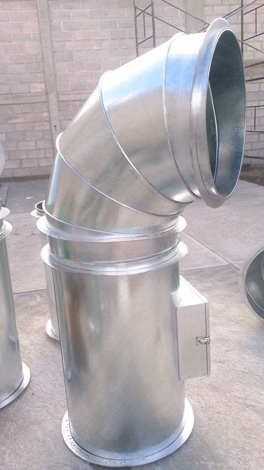 Conexion de 45° de lamina galvanizada - Ventilación Industrial Hidalguense