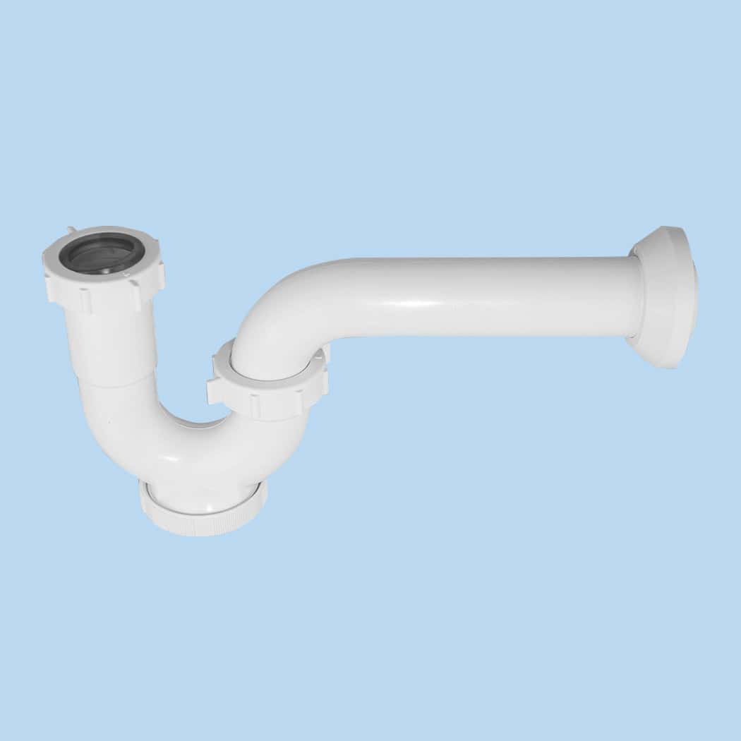 TRAMPA RIGIDA BLANCA CON REGISTRO PARA LAVABO-FREGADERO