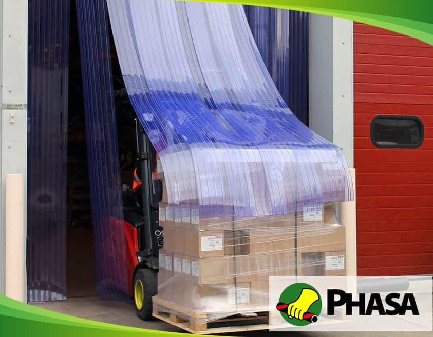 Cortinas hawaianas para paso de montacargas- PHASA
