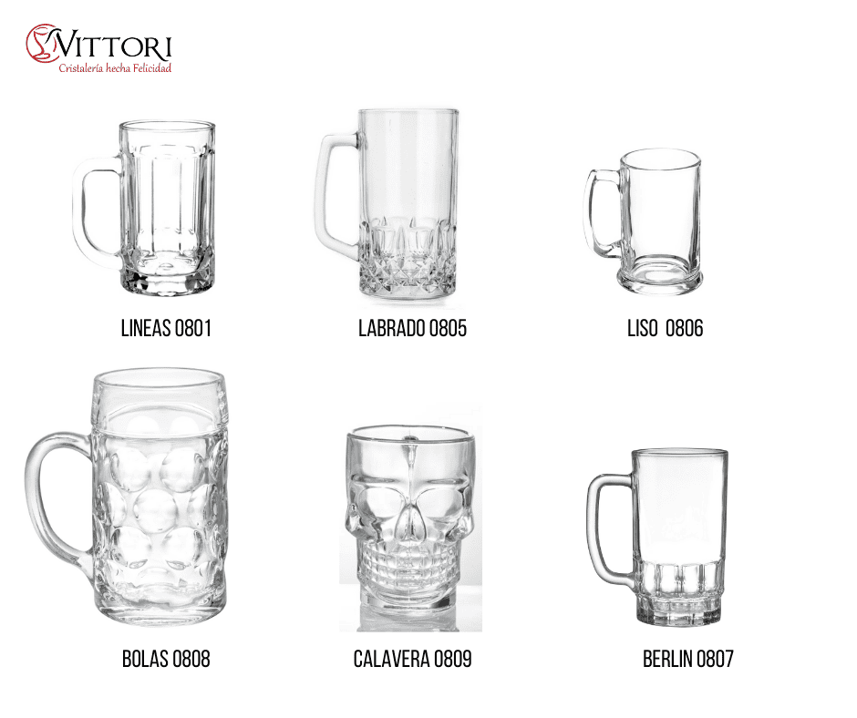 Tarros cerveceros de vidrio 