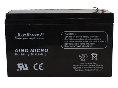 BATERÍAS SERIE AM SERIE AINO MICRO Modelos disponibles:  AM 12-5 (12V, 5 Ah @ 10 h)  AM 12-7.2 (12V, 7.2 Ah @ 10 h)  AM 12-9 (12V, 9 Ah @ 10 h)  AM 12-12 (12V, 12 Ah @10 h)  AM 12-18 (12V, 18 Ah @ 10 h).
