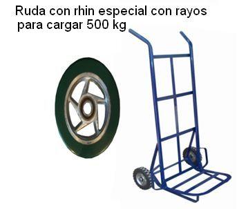 Diablito tipo cuernos con ruedas y rhin para 500kg. 