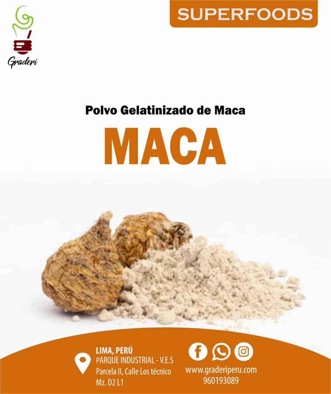 Maca (lepidium mayenii) - Graneles y Derivados Industriales S.A.C. Graderi