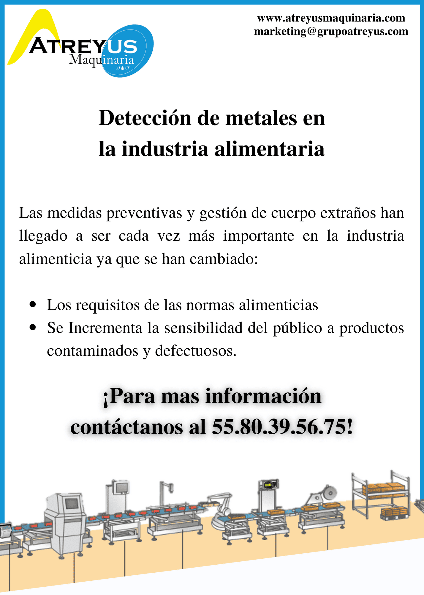 Detectores de metales de productos por banda transportadora