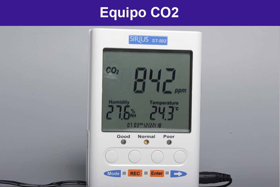 Medidor portátil temperatura y humedad, CO2 tipo , USB