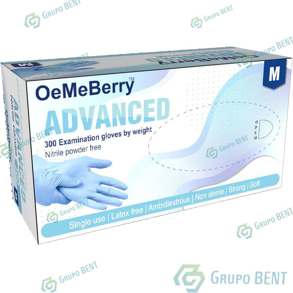Guantes de nitrilo caja con 300 pzas OeMeBERRY