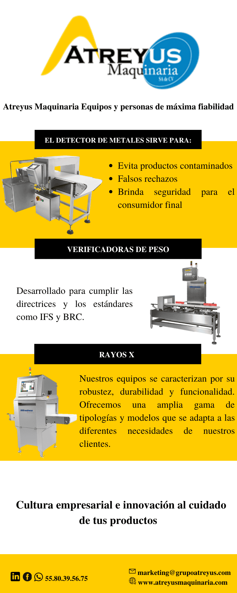 Atreyus Maquinaria es un socio fiable para el control de calidad en la industria alimentaria y de bebidas.