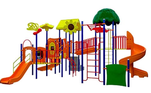 Juegos Infantiles para Trepar Parque España Capacidad para 60 a 70 Niños y Plataformas Derrapantes
