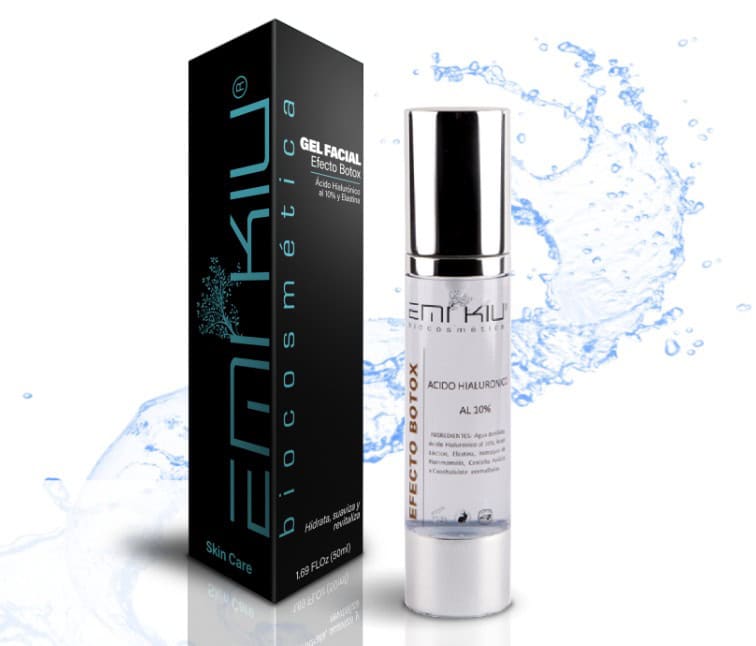 Gel facial Acido hialuronico al 10% efecto tensor inmediato, humectación profunda.