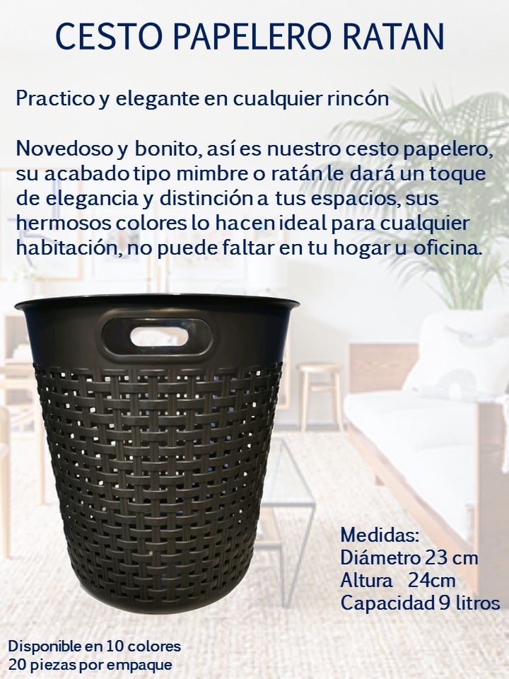 Cesto papelero rattan