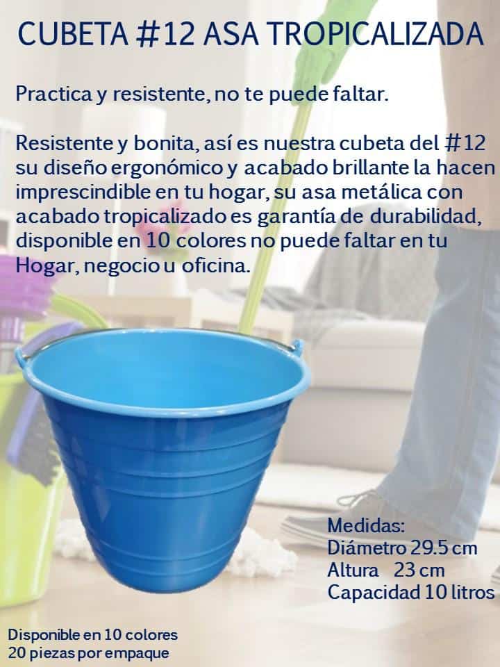 Cubeta de plástico del #12 con asa metálica tropicalizada