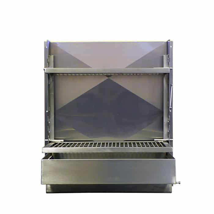 Asador para empotrar fabricado en acero inoxidable