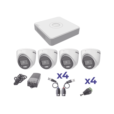 KIT CAMARAS HIKVISION INCLUYE DVR Y 4 CAMARAS COLORVU KH1080PL4EC