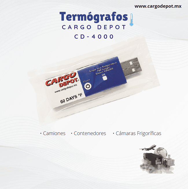 Termógrafos de Temperatura Desechables Cargo Depot CD-4000