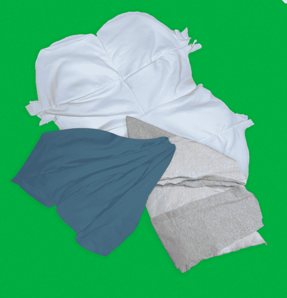 Trapos reciclables de camiseta cosido