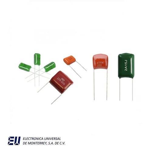 Capacitores de poliester 0.001MF 100V