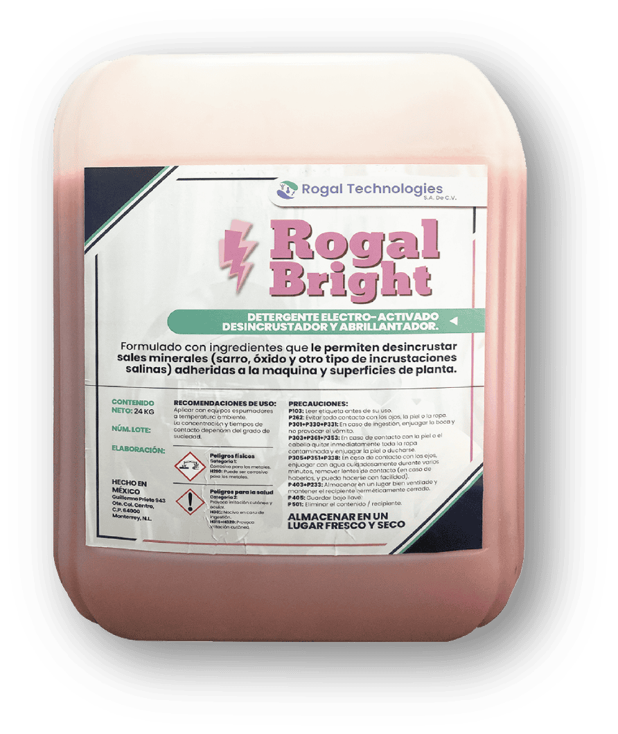 Rogal Bright - Detergente Acido Auto Espumante para uso en Plantas de Carnes TIF