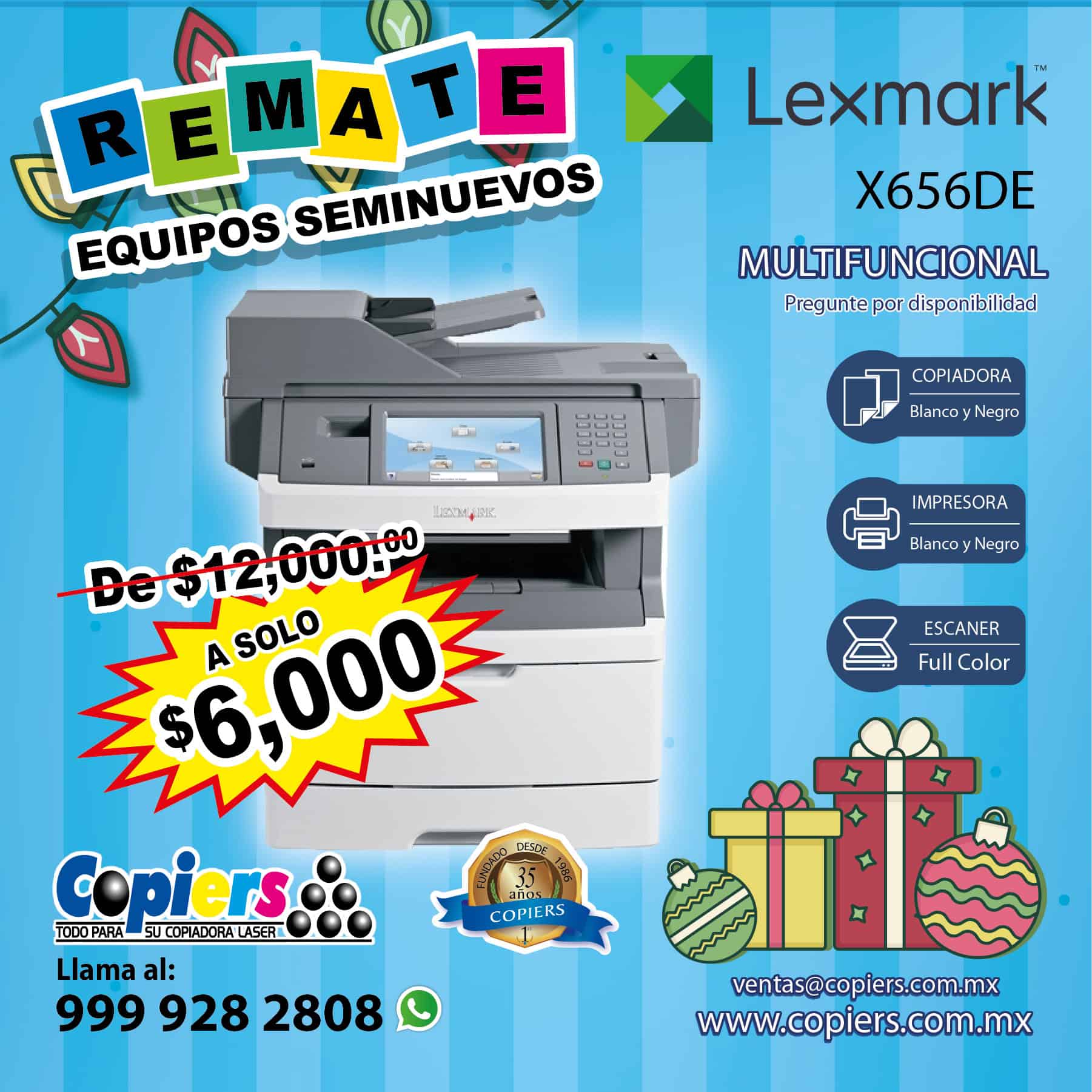 Copiadora multifuncional Lexmark - impresión de mdio volumen