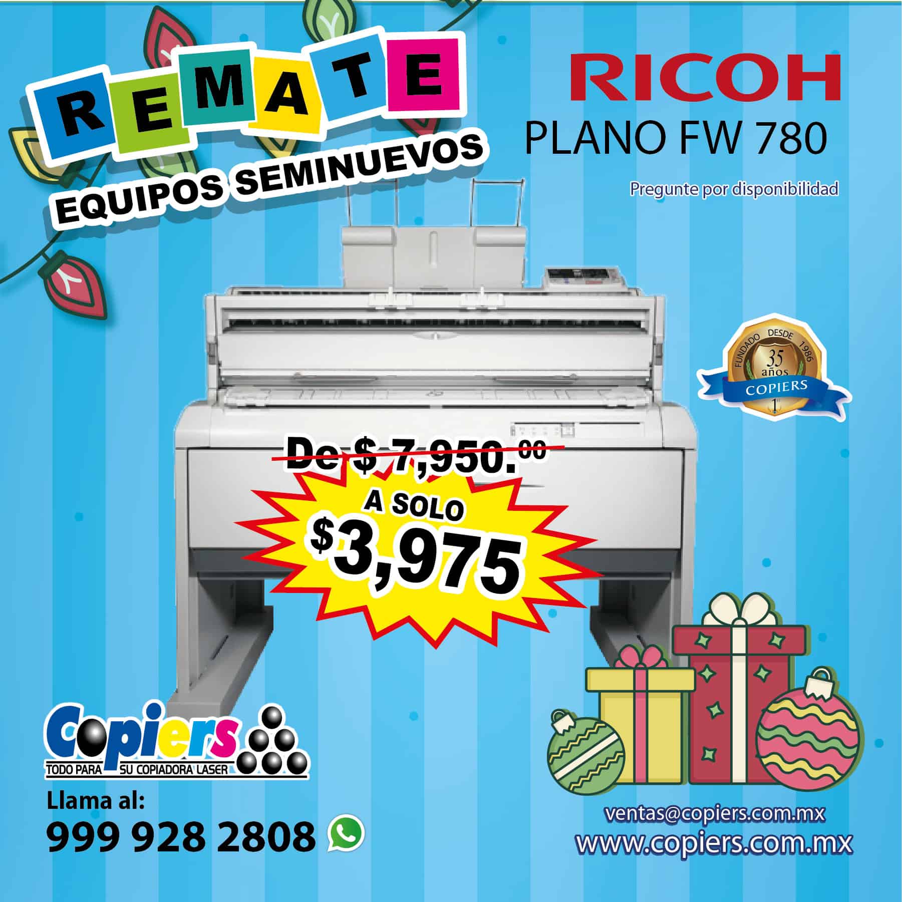 Copiadora para planos Ricoh - copiado de medio volumen