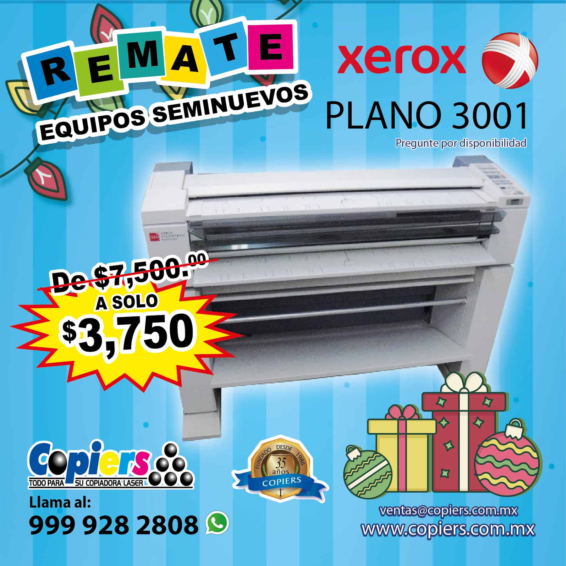 Copiadora para planos Xerox - sistema de copiado de medio volumen.