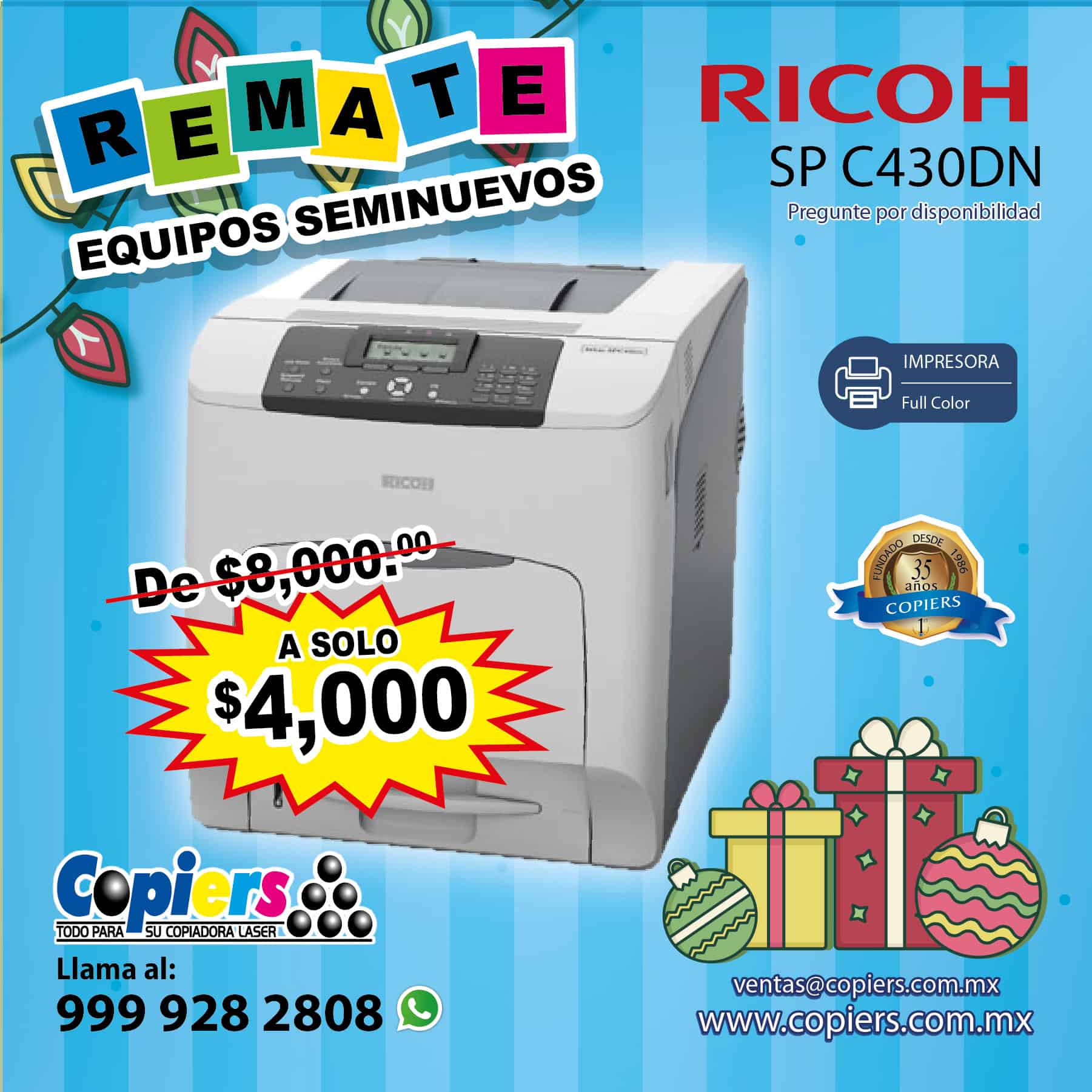 Impresoras Ricoh SP C430DN a color