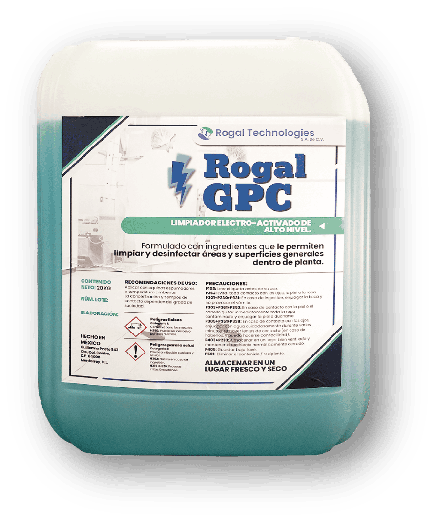 Rogal GPC - Detergente Multiusos Grado Alimenticio para Limpieza de Áreas de Producción
