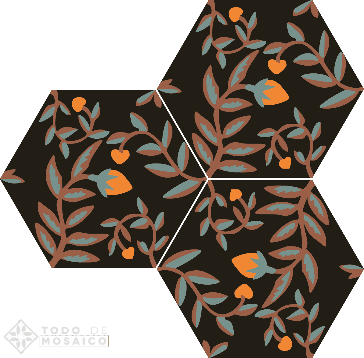 Mosaicos de pasta hexagonales Fragola