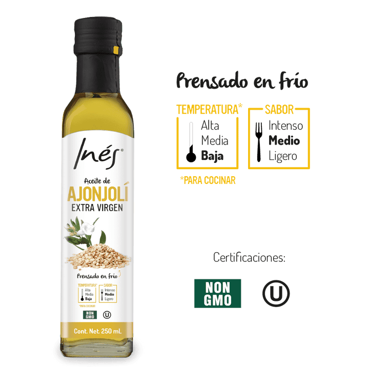 Aceite de ajonjoli extra virgen ines