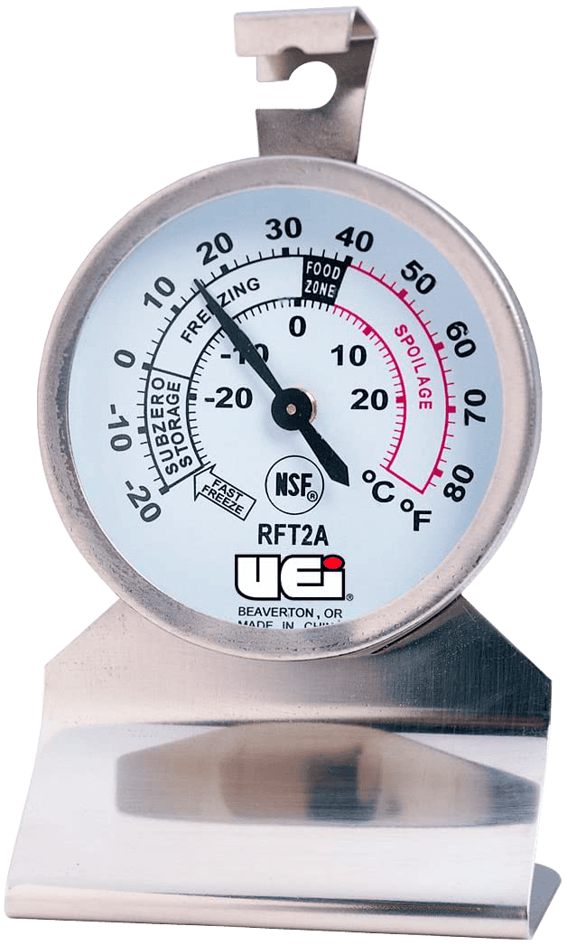 Termómetro NSF para refrigerador/ congelador.