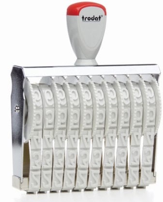 Sellos numeradores para foliar cajas de cartón